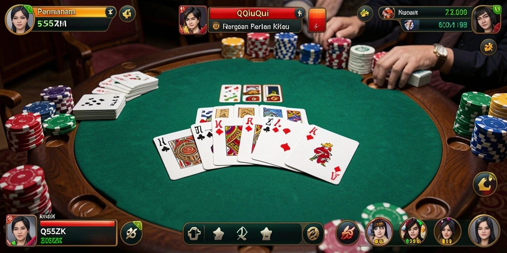Tampilan gameplay QiuQiu yang menarik dan mendebarkan.