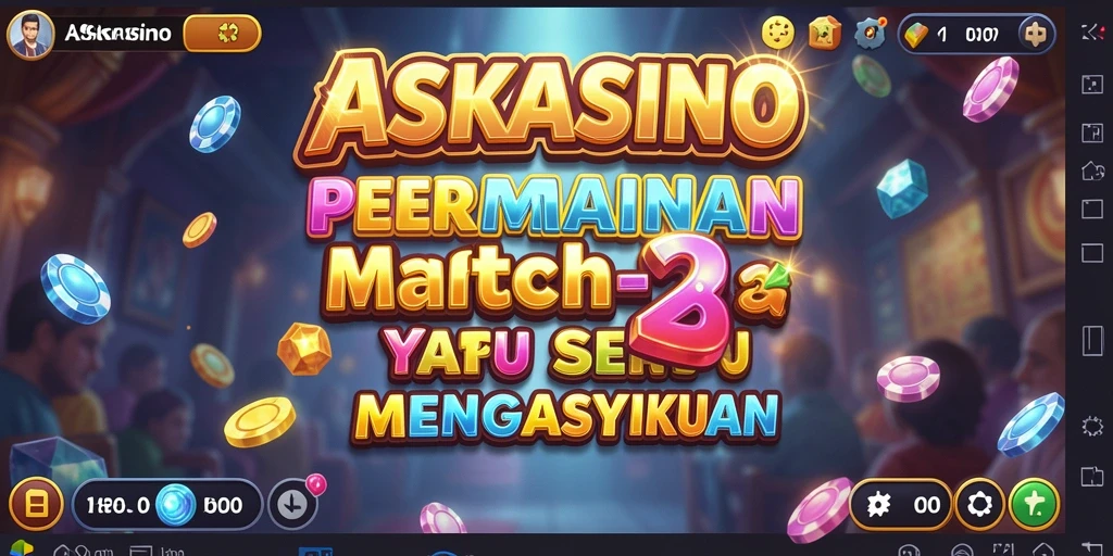 Tampilan menarik dari gameplay Match-3 di ASKASINO.