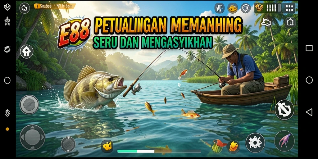 Gameplay E88 menunjukkan pengalaman memancing yang seru dan mendebarkan.