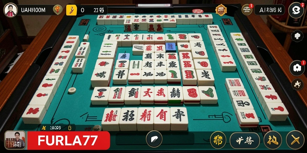 Tampilan layar permainan FURLA77 dengan grafis Mahjong yang menarik.