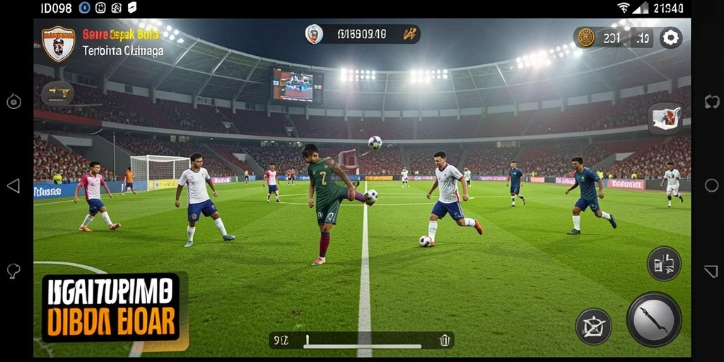 Gameplay menyerupai pertandingan sepak bola yang mendebarkan.