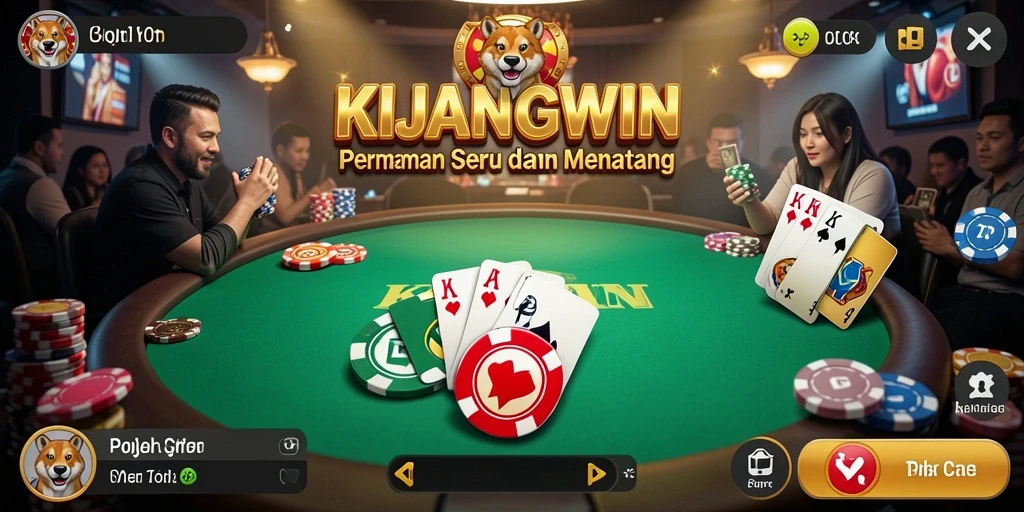 Tampilan gameplay seru KIJANGWIN yang menghadirkan Poker menantang.