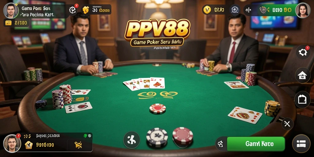 Tampilan menarik gameplay poker di PPV88 dengan grafis berkualitas.