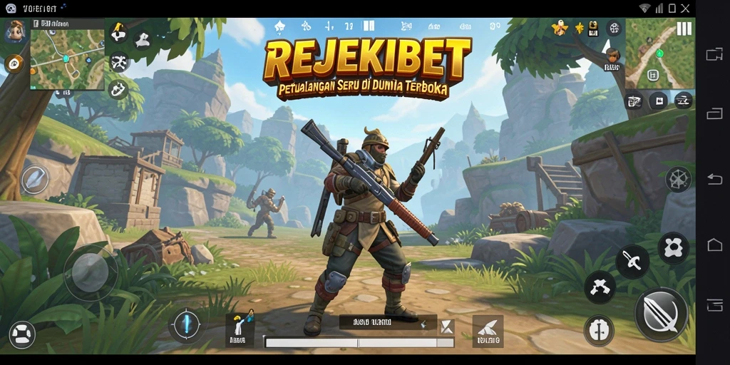Tangkapan layar dari gameplay <strong>REJEKIBET</strong> yang menunjukkan dunia terbuka yang luas.