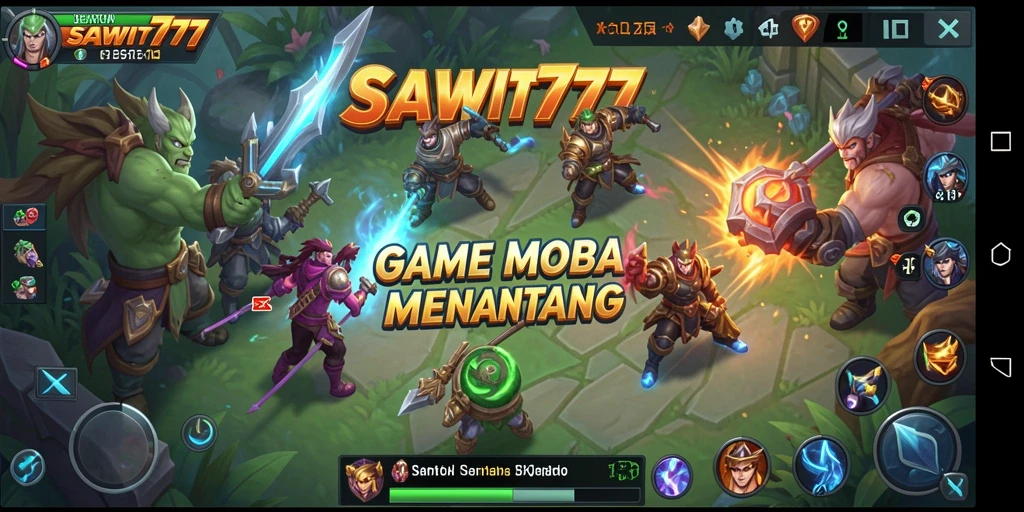 Tampilan screenshot SAWIT777 menampilkan pertempuran seru di arena MOBA.
