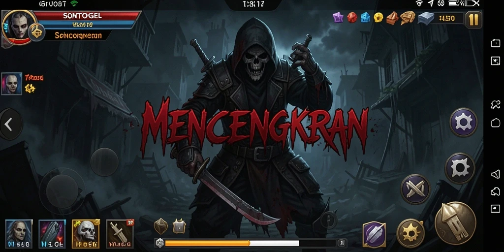 Screenshot gameplay menampilkan suasana Horror yang mencekam.