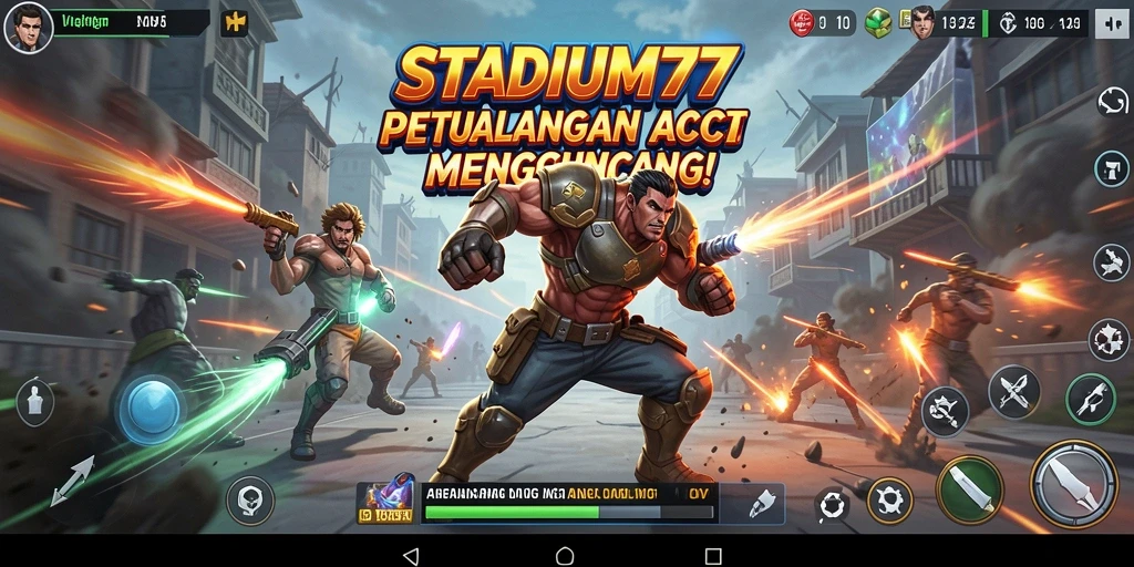 Tampilan gameplay STADIUM77 yang penuh aksi dan grafis menawan.